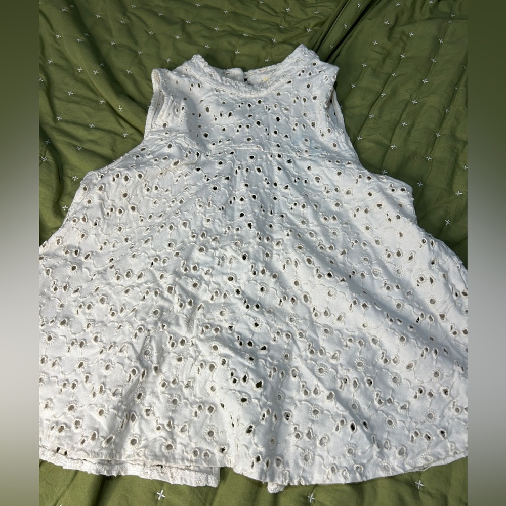 Vintage Free People Eyelet Tank Top Small